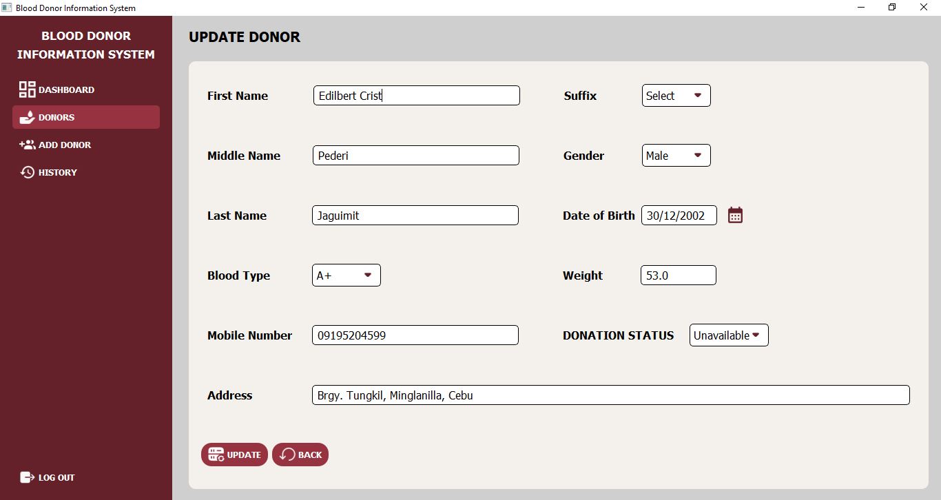 Blood Donor Information System Image